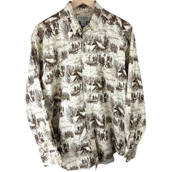 RARE VTG Banana Republic Safari & Travel Mens Size M Winter Settlers Shirt - Picture 1 of 4